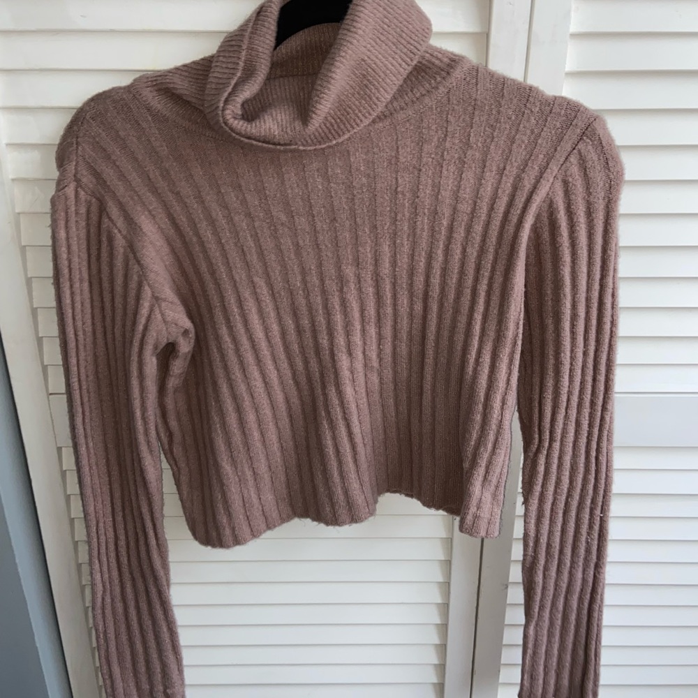 Print Cropped Sweater